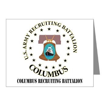 3RBCRBN - M01 - 02 - DUI - Columbus Recruiting Battalion with Text - Note Cards (Pk of 20)
