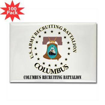 3RBCRBN - M01 - 01 - DUI - Columbus Recruiting Battalion with Text - Rectangle Magnet (100 pack) - Click Image to Close