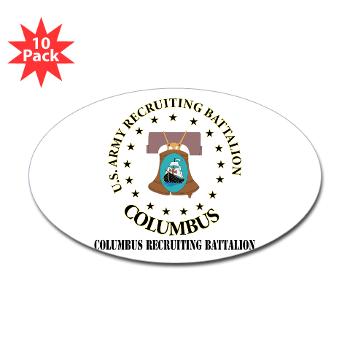 3RBCRBN - M01 - 01 - DUI - Columbus Recruiting Battalion with Text - Sticker (Oval 10 pk) - Click Image to Close