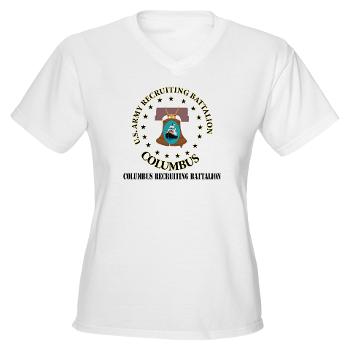 3RBCRBN - A01 - 04 - DUI - Columbus Recruiting Battalion with Text - Women's V-Neck T-Shirt