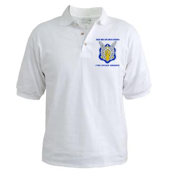 3RS17CR - A01 - 04 - DUI - 3rd Recon Sqdrn - 17th Cavalry Regt with Text - Golf Shirt - Click Image to Close