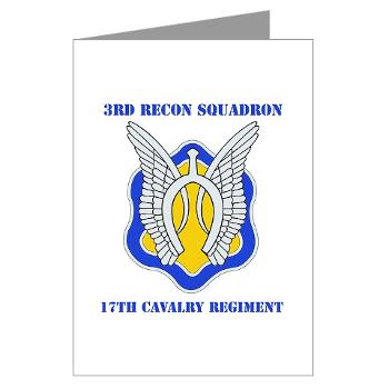 3RS17CR - M01 - 02 - DUI - 3rd Recon Sqdrn - 17th Cavalry Regt with Text - Greeting Cards (Pk of 10)