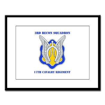3RS17CR - M01 - 02 - DUI - 3rd Recon Sqdrn - 17th Cavalry Regt with Text - Large Framed Print