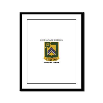 3S16CR - M01 - 02 - DUI - 3rd Squadron - 16th Cavalry Regiment with Text - Framed Panel Print