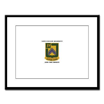 3S16CR - M01 - 02 - DUI - 3rd Squadron - 16th Cavalry Regiment with Text - Large Framed Print - Click Image to Close