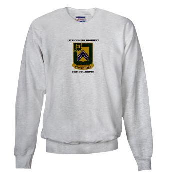 3S16CR - A01 - 03 - DUI - 3rd Squadron - 16th Cavalry Regiment with Text - Sweatshirt