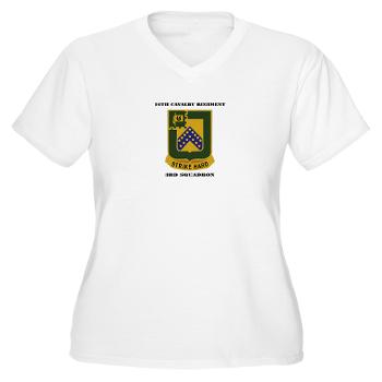 3S16CR - A01 - 04 - DUI - 3rd Squadron - 16th Cavalry Regiment with Text - Women's V-Neck T-Shirt