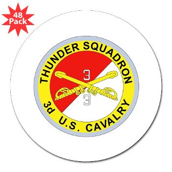 3S3ACR - M01 - 01 - DUI - 3rd Sqdrn - 3rd ACR 3" Lapel Sticker (48 pk) - Click Image to Close
