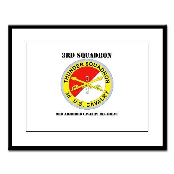 3S3ACR - M01 - 02 - DUI - 3rd Sqdrn - 3rd ACR with Text Large Framed Print