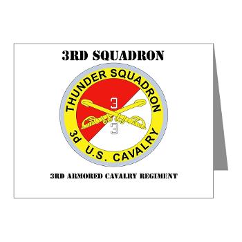 3S3ACR - M01 - 02 - DUI - 3rd Sqdrn - 3rd ACR with Text Note Cards (Pk of 20)