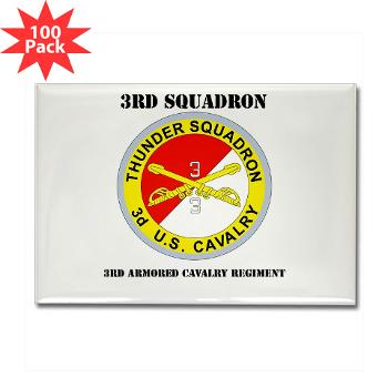 3S3ACR - M01 - 01 - DUI - 3rd Sqdrn - 3rd ACR with Text Rectangle Magnet (100 pack)
