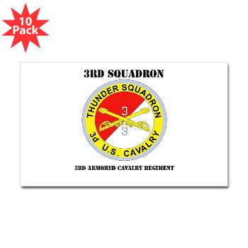 3S3ACR - M01 - 01 - DUI - 3rd Sqdrn - 3rd ACR with Text Sticker (Rectangle 10 pk)