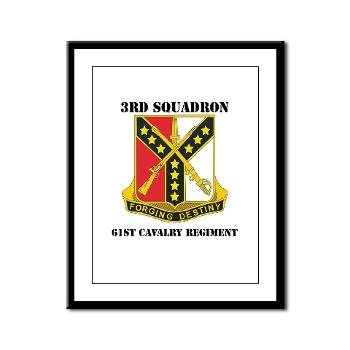 3S61CR - M01 - 02 - DUI - 3rd Sqdrn - 61st Cavalry Regt with Text - Framed Panel Print