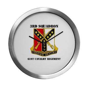 3S61CR - M01 - 03 - DUI - 3rd Sqdrn - 61st Cavalry Regt with Text - Modern Wall Clock
