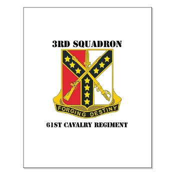 3S61CR - M01 - 02 - DUI - 3rd Sqdrn - 61st Cavalry Regt with Text - Small Poster