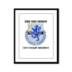 3S71CR - M01 - 02 - DUI - 3rd Sqdrn - 71st Cavalry Regt with Text Framed Panel Print