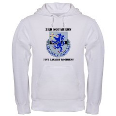 3S71CR - A01 - 03 - DUI - 3rd Sqdrn - 71st Cavalry Regt with Text Hooded Sweatshirt