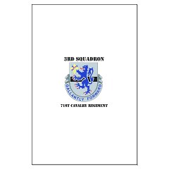 3S71CR - M01 - 02 - DUI - 3rd Sqdrn - 71st Cavalry Regt with Text Large Poster