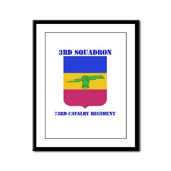 3S73CR - M01 - 02 - DUI - 3rd Squadron - 73rd Cavalry Regiment with Text Framed Panel Print
