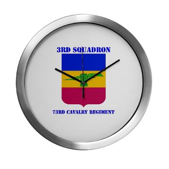 3S73CR - M01 - 03 - DUI - 3rd Squadron - 73rd Cavalry Regiment with Text Modern Wall Clock