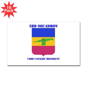 3S73CR - M01 - 01 - DUI - 3rd Squadron - 73rd Cavalry Regiment with Text Sticker (Rectangle 10 pk)