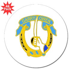 3S7CR -M01 - 01 - DUI - 3rd Squadron - 7th Cavalry Regiment - 3" Lapel Sticker (48 pk)