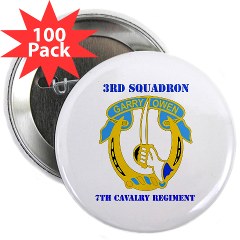 3S7CR - M01 - 01 - DUI - 3rd Squadron - 7th Cavalry Regiment with Text - 2.25" Button (100 pack)
