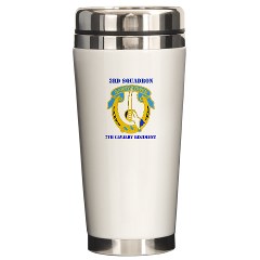 3S7CR - M01 - 03 - DUI - 3rd Squadron - 7th Cavalry Regiment with Text - Ceramic Travel Mug