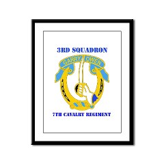 3S7CR - M01 - 02 - DUI - 3rd Squadron - 7th Cavalry Regiment with Text - Framed Panel Print