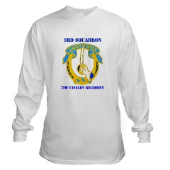 3S7CR - A01 - 03 - DUI - 3rd Squadron - 7th Cavalry Regiment with Text - Long Sleeve T-Shirt