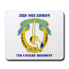 3S7CR - M01 - 03 - DUI - 3rd Squadron - 7th Cavalry Regiment with Text - Mousepad
