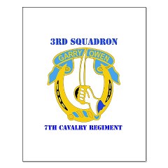 3S7CR - M01 - 02 - DUI - 3rd Squadron - 7th Cavalry Regiment with Text - Small Poster