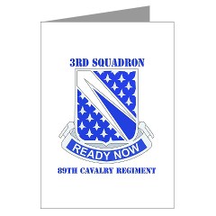 3S89CR - M01 - 02 - DUI - 3rd Sqdrn - 89th Cavalry Regiment with Text Greeting Cards (Pk of 10)