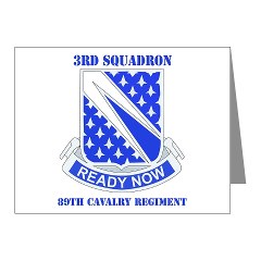 3S89CR - M01 - 02 - DUI - 3rd Sqdrn - 89th Cavalry Regiment with Text Note Cards (Pk of 20) - Click Image to Close