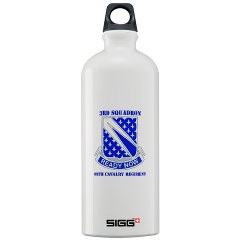 3S89CR - M01 - 03 - DUI - 3rd Sqdrn - 89th Cavalry Regiment with Text Sigg Water Bottle 1.0L