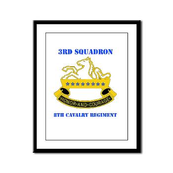 3S8CR - M01 - 02 - DUI - 3rd Sqdrn - 8th Cavalry Regt with Text - Framed Panel Print - Click Image to Close