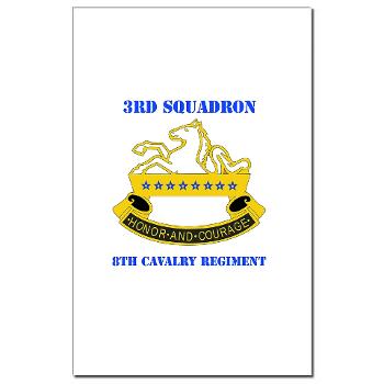 3S8CR - M01 - 02 - DUI - 3rd Sqdrn - 8th Cavalry Regt with Text - Mini Poster Print