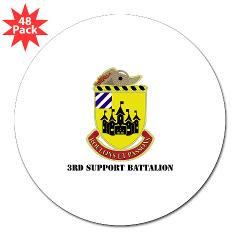 3SB - M01 - 01 - DUI - 3rd Support Battalion with Text - 3" Lapel Sticker (48 pk)