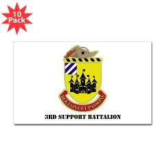 3SB - M01 - 01 - DUI - 3rd Support Battalion with Text - Sticker (Rectangle 10 pk)