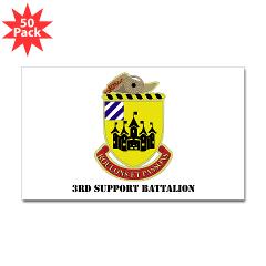 3SB - M01 - 01 - DUI - 3rd Support Battalion with Text - Sticker (Rectangle 50 pk)