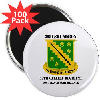 3SLRSA - M01 - 01 - DUI - 3rd Sqdrn(LRS)(Abn) - 38th Cavalry Regt with text - 2.25" Magnet (100 pack) - Click Image to Close