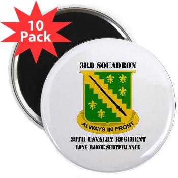 3SLRSA - M01 - 01 - DUI - 3rd Sqdrn(LRS)(Abn) - 38th Cavalry Regt with text - 2.25" Magnet (10 pack) - Click Image to Close