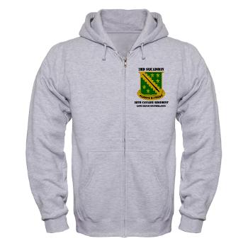 3SLRSA - A01 - 03 - DUI - 3rd Sqdrn(LRS)(Abn) - 38th Cavalry Regt with text - Zip Hoodie - Click Image to Close