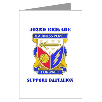 402BSB - M01 - 02 - DUI - 402nd Brigade - Support Battalion with text Greeting Cards (Pk of 20) - Click Image to Close