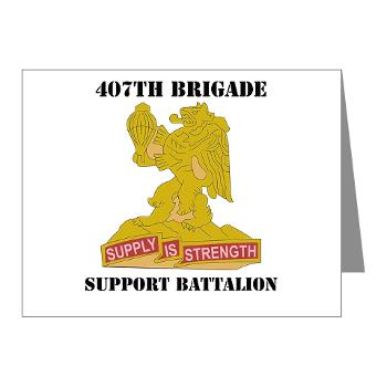 407BSB - M01 - 02 - DUI - 407th Bde - Support Bn with Text - Note Cards (Pk of 20)
