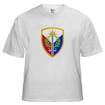 408SB - A01 - 04 - SSI - 408TH Support Brigade - White T-Shirt - Click Image to Close