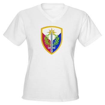 408SB - A01 - 04 - SSI - 408TH Support Brigade - Women's V-Neck T-Shirt - Click Image to Close