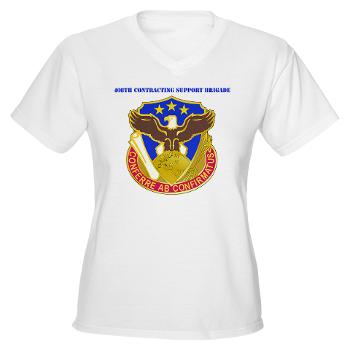 408SB - A01 - 04 - DUI - 408th Contracting Support Bde with text - Women's V-Neck T-Shirt