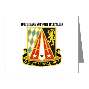 409BSB - M01 - 02 - DUI - 409th Base Support Battalion with Text - Note Cards (Pk of 20)
