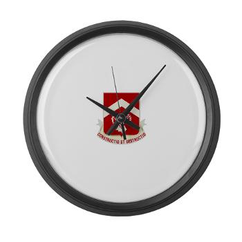 40EB - M01 - 03 - DUI - 40th Engineer Battalion with Text - Large Wall Clock